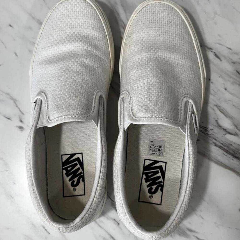 White vans slip on sneakers with